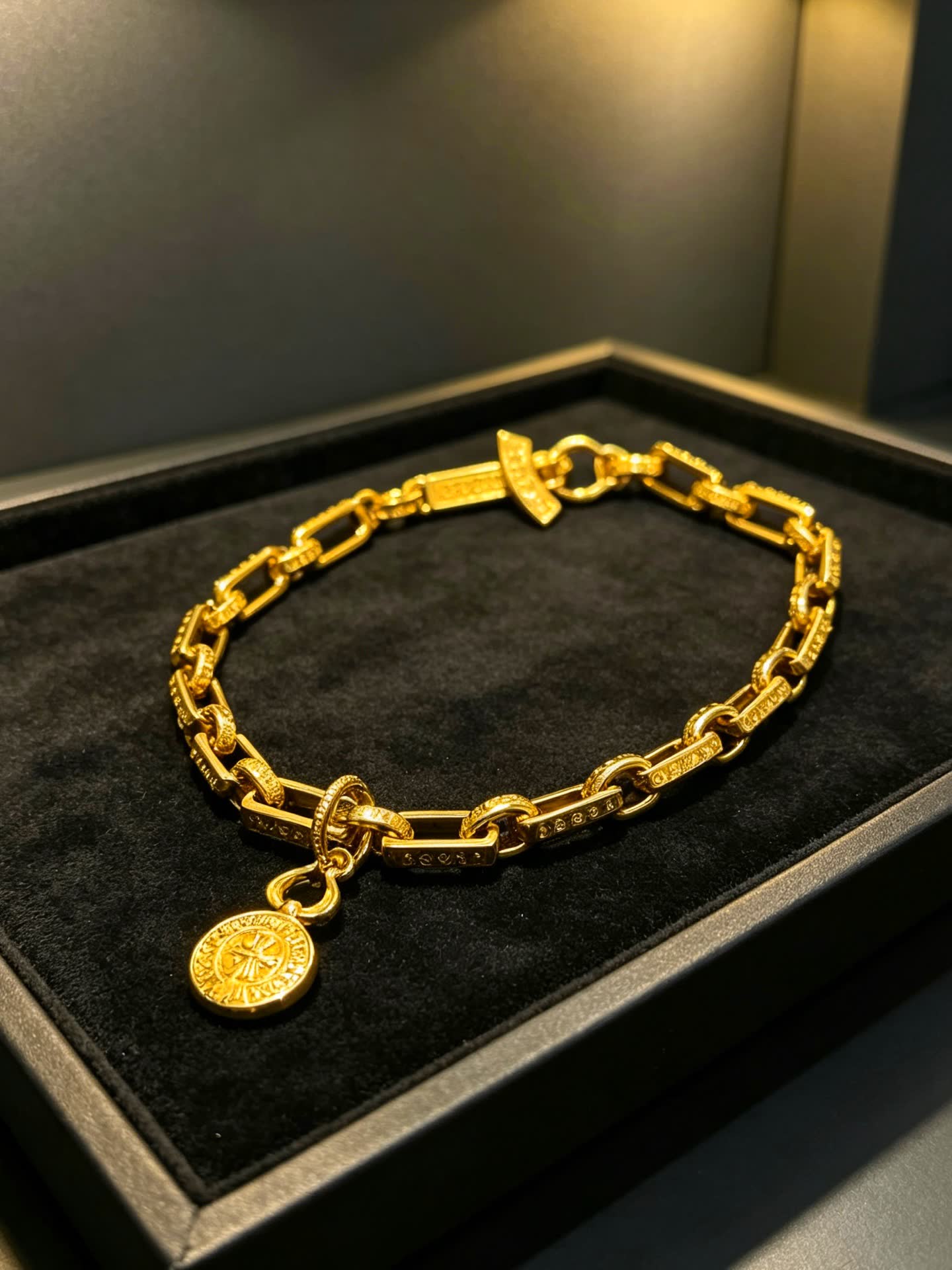 Chrome Hearts Gold Bracelet with Medallion